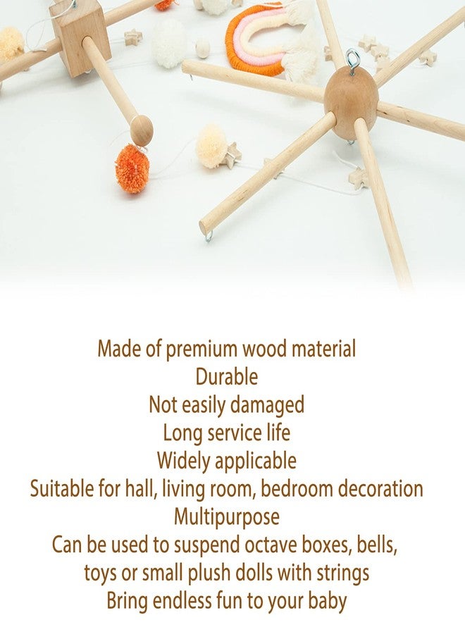 Kodrily Wooden Mobile Frame Kit, Sturdy Mobile Hanging Frame Holder, Spherical Six Legs Wooden Mobile Hanger Mobile Arm for DIY Crafts Wind Bells Bed Bell Toys Home Decoration - Image 2